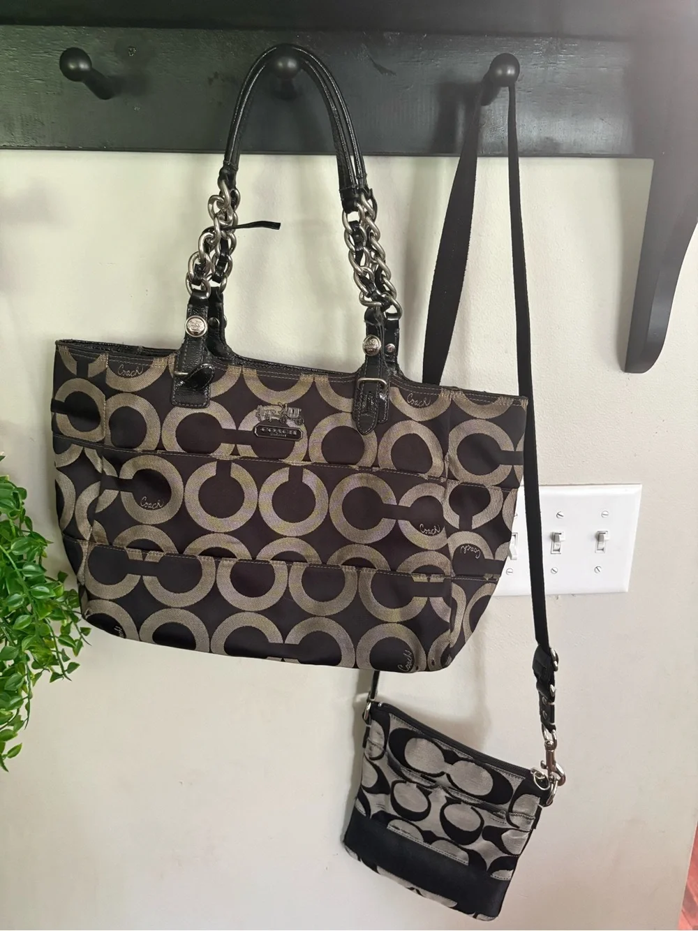 Coach  Signature Canvas Tote with Crossbody Pouch